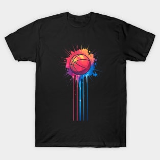 Basketball Splash Basketball Splatter Paint Bball Player T-Shirt